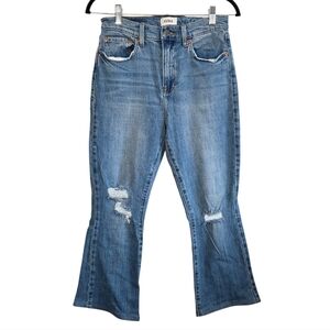 Pistola LA Distressed Bootcut Jeans Size 28 Medium Wash Mid Rise Flare Stretch